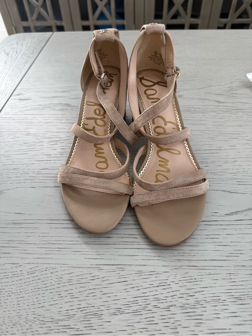 Sam Edelman beige Strappy Mid-Heel shoes